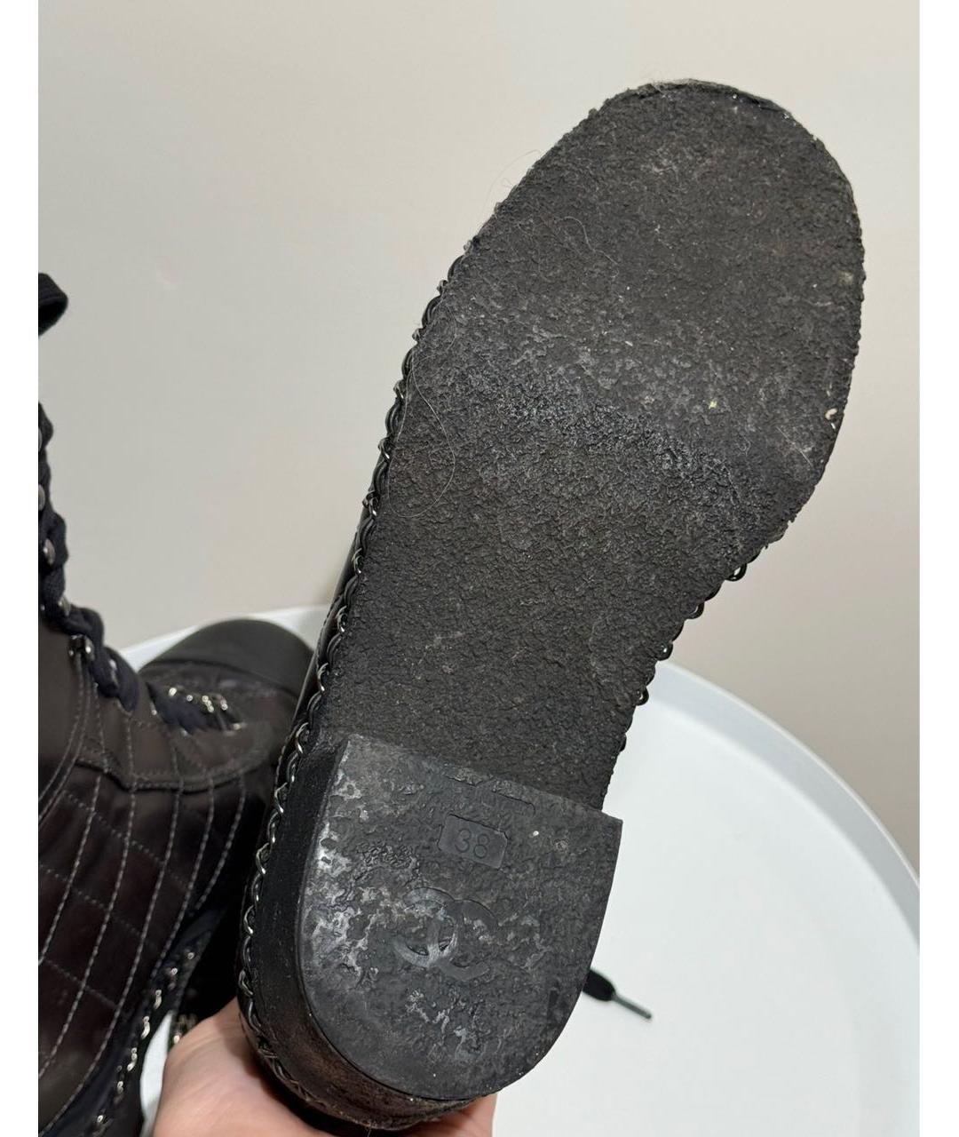 CHANEL Коричневые кожаные ботинки, фото 7