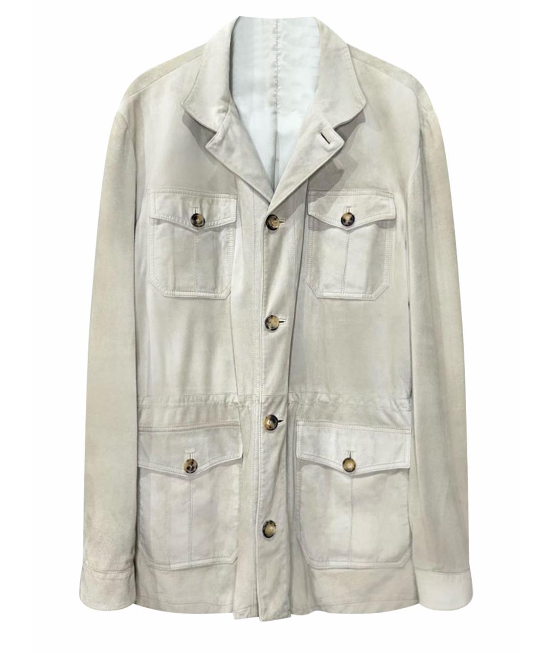 BRIONI Серая замшевая куртка, фото 1