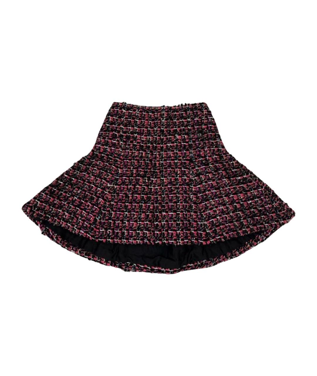 CHANEL Розовая твидовая юбка мини, фото 1