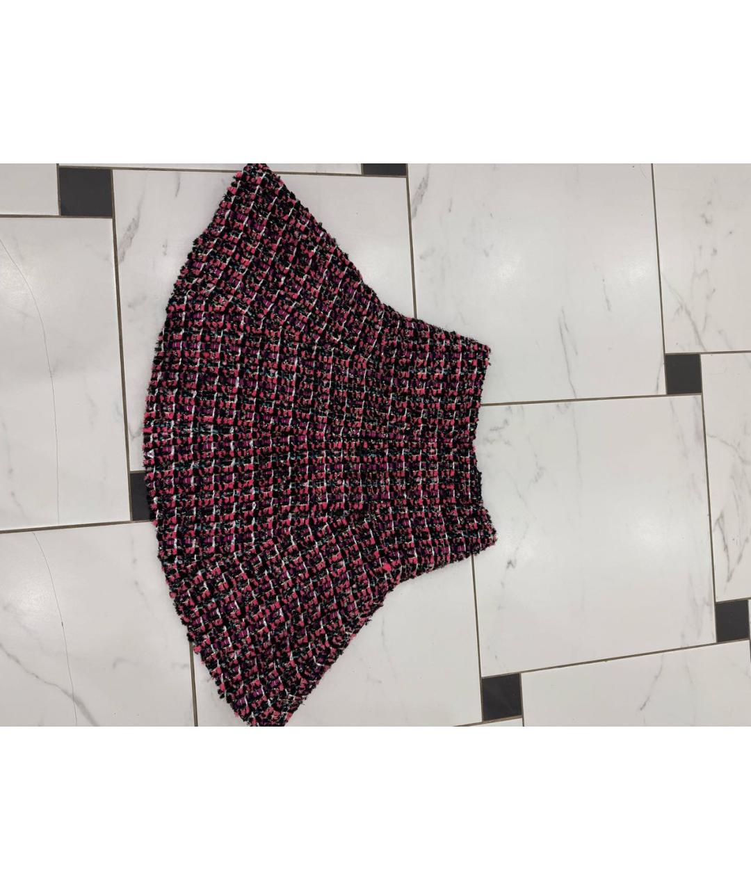 CHANEL Розовая твидовая юбка мини, фото 3