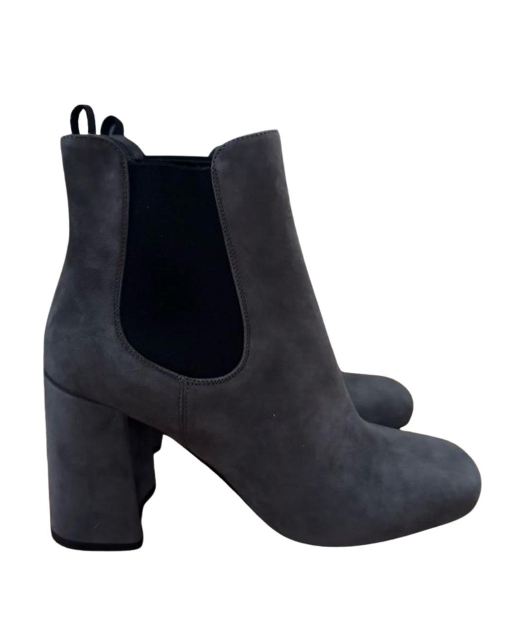 PRADA Серые замшевые ботильоны, фото 1