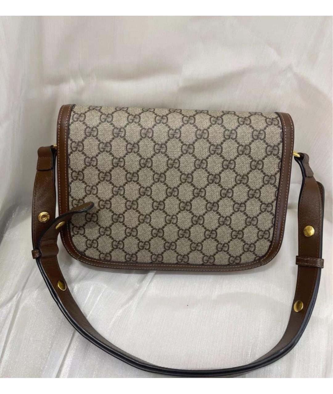 GUCCI Бежевая тканевая сумка через плечо, фото 2