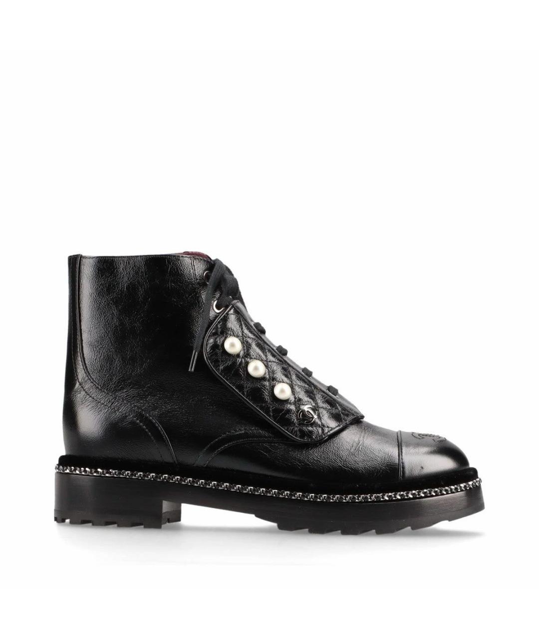 CHANEL Черные ботинки из лакированной кожи, фото 8