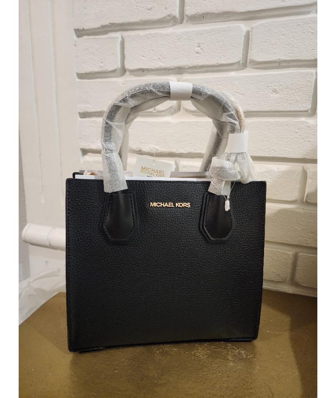 MICHAEL KORS Черная кожаная сумка с короткими ручками, фото 6