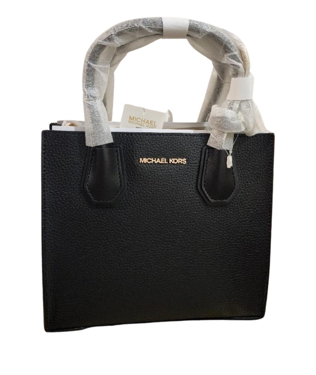 MICHAEL KORS Черная кожаная сумка с короткими ручками, фото 1