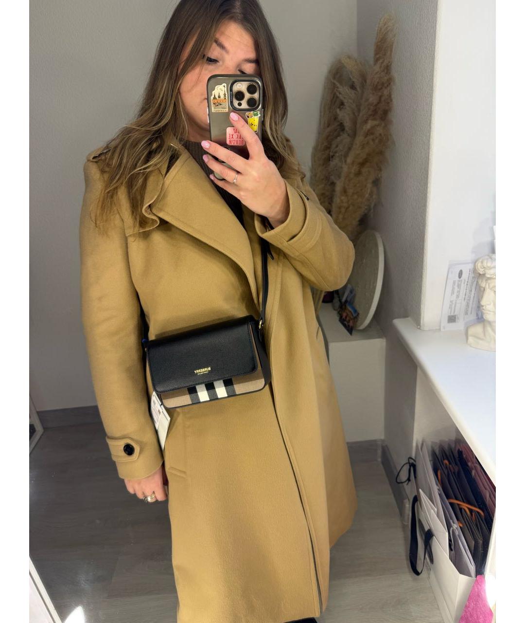 BURBERRY Черная кожаная сумка через плечо, фото 7