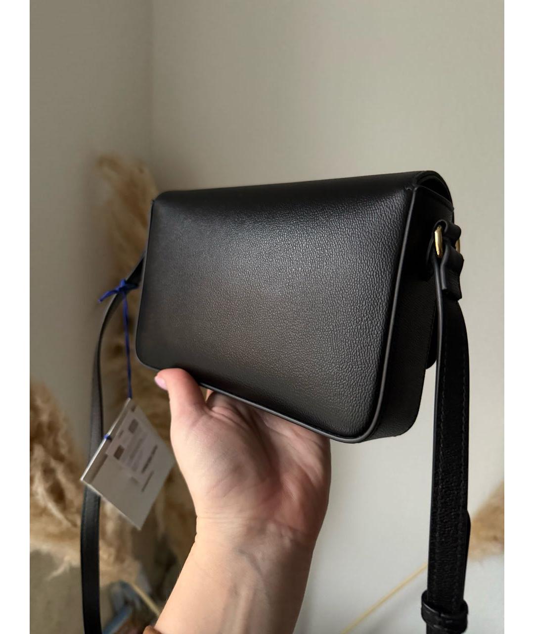 BURBERRY Черная кожаная сумка через плечо, фото 3