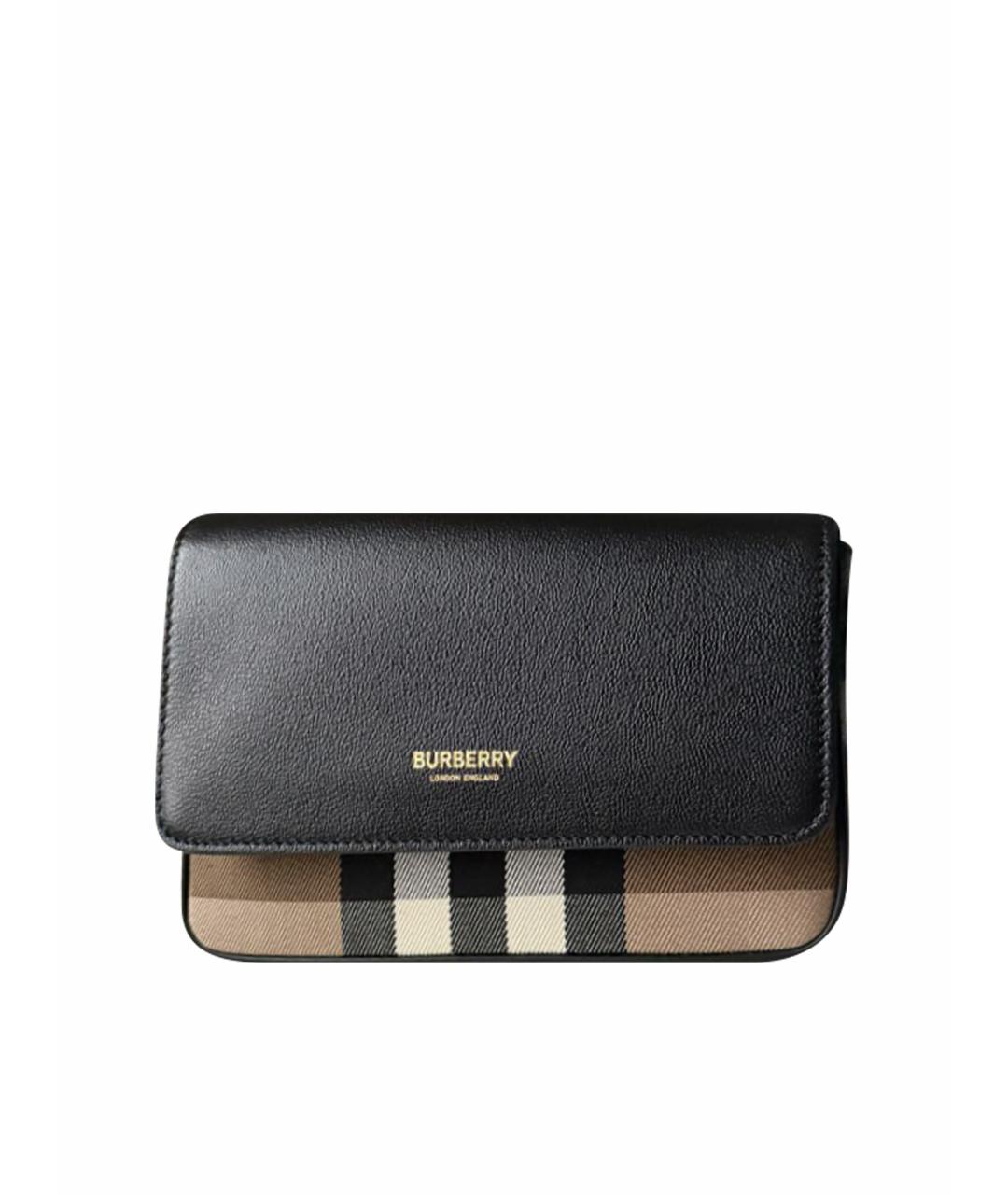 BURBERRY Черная кожаная сумка через плечо, фото 1