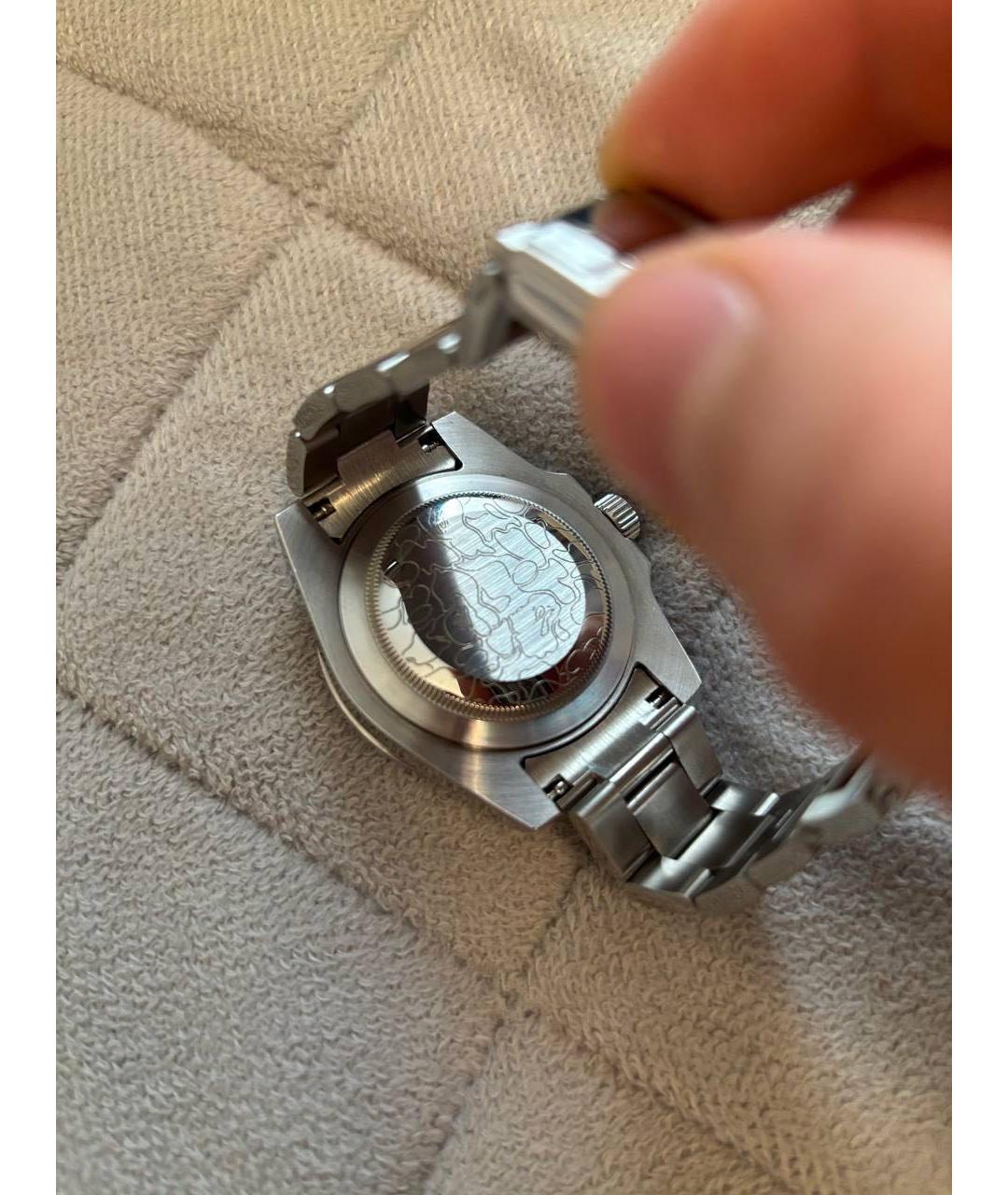 A BATHING APE Белые серебряные часы, фото 2