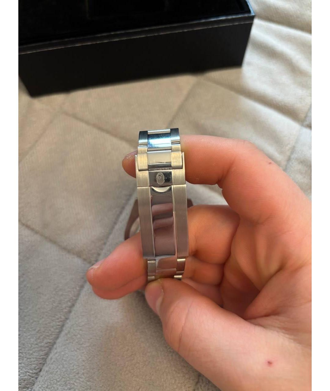 A BATHING APE Белые серебряные часы, фото 3