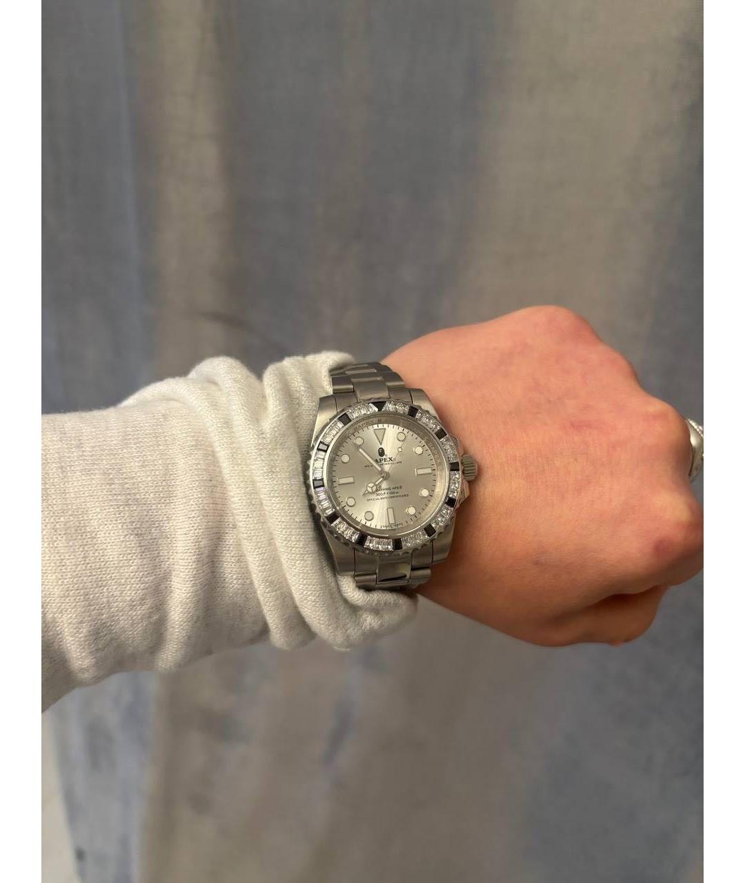 A BATHING APE Белые серебряные часы, фото 8