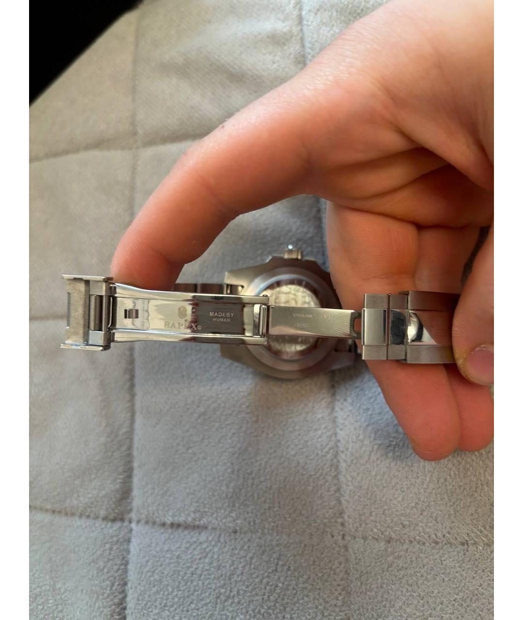 A BATHING APE Белые серебряные часы, фото 5