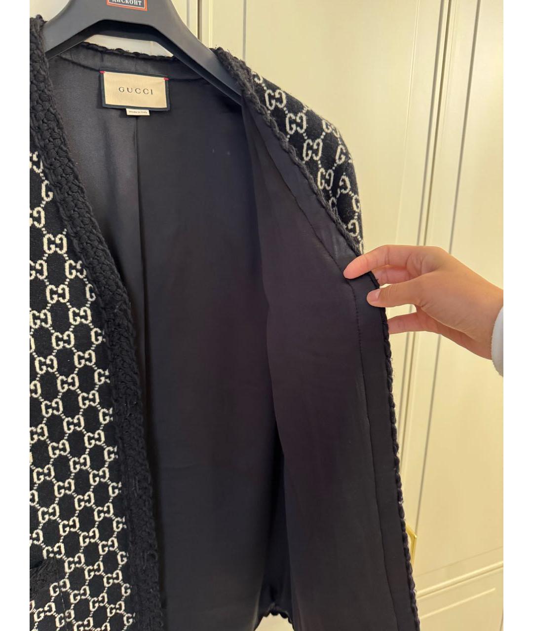 GUCCI Черный шерстяной кардиган, фото 5