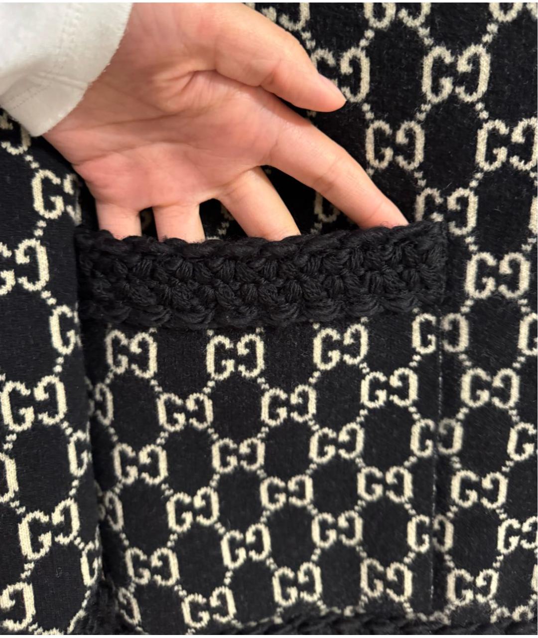 GUCCI Черный шерстяной кардиган, фото 3