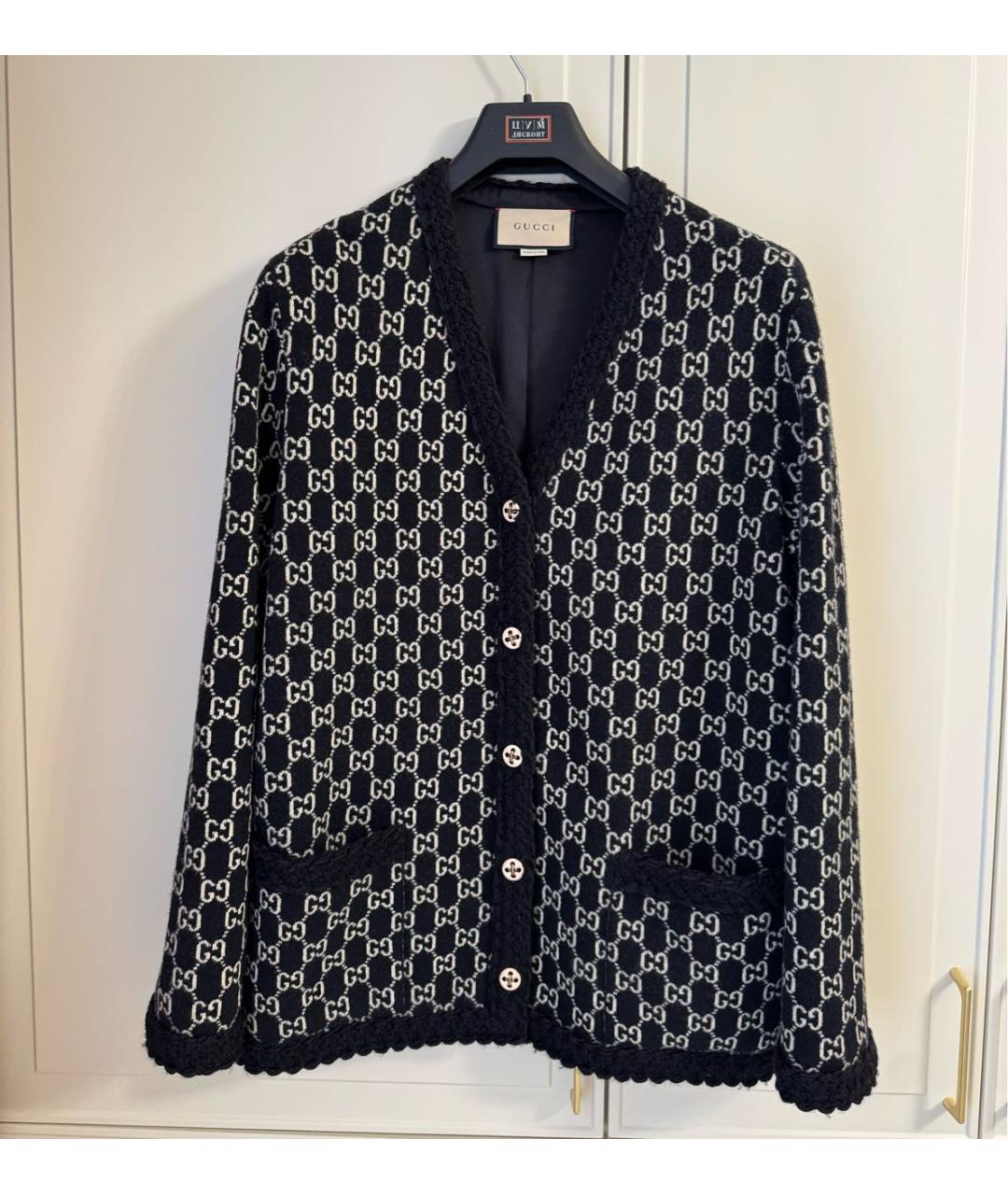 GUCCI Черный шерстяной кардиган, фото 6