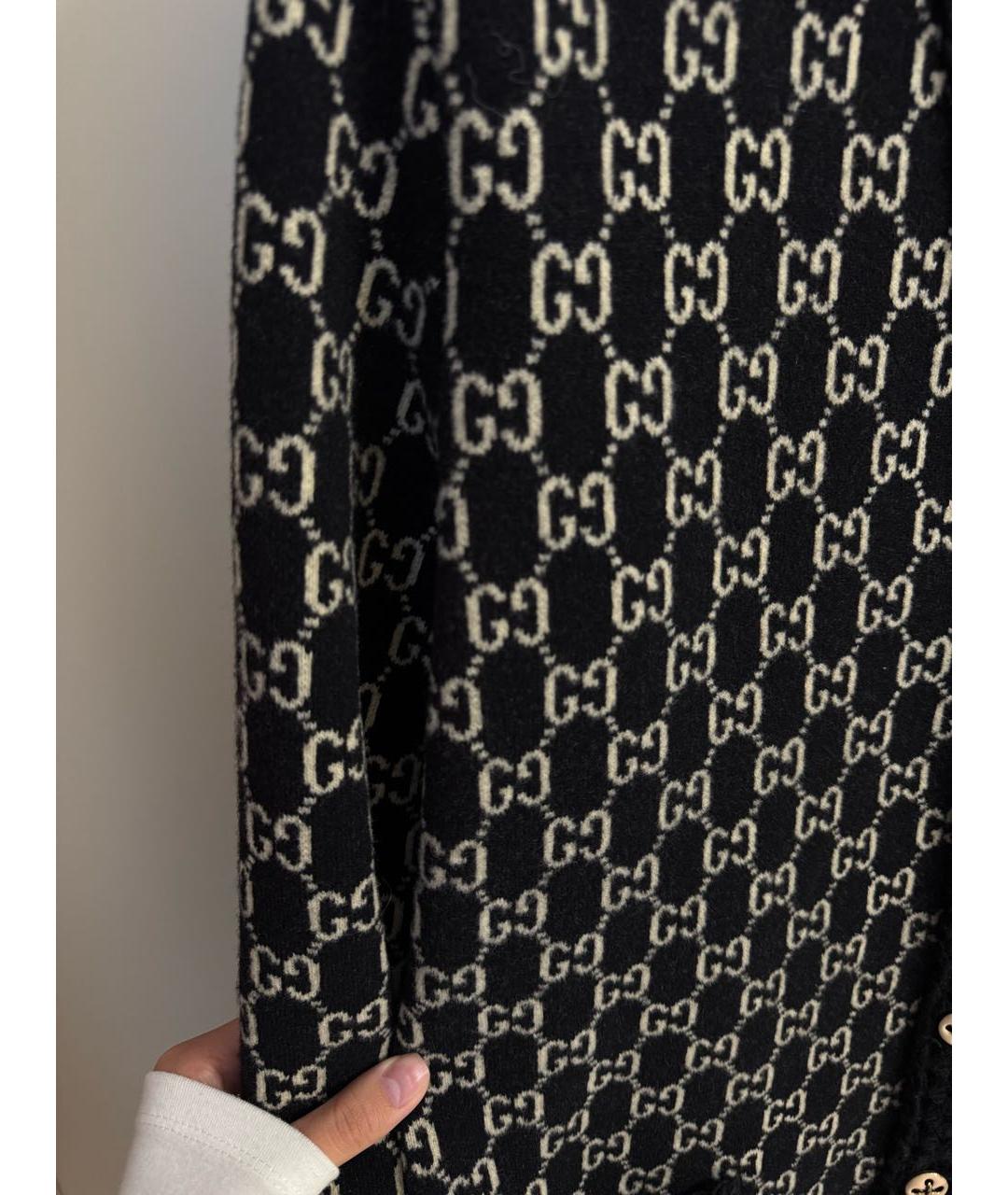 GUCCI Черный шерстяной кардиган, фото 4