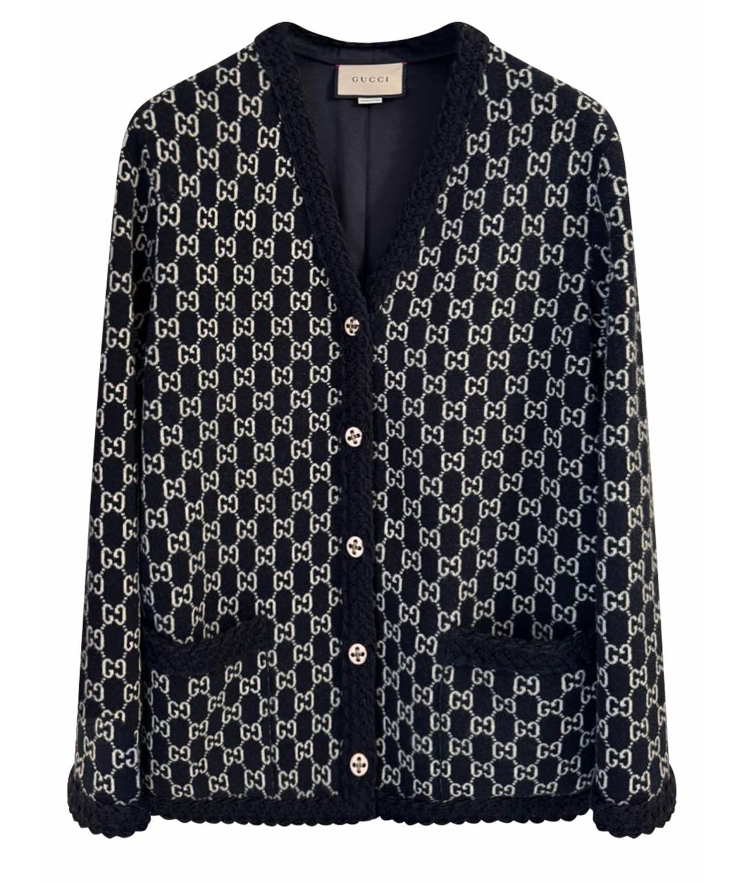GUCCI Черный шерстяной кардиган, фото 1