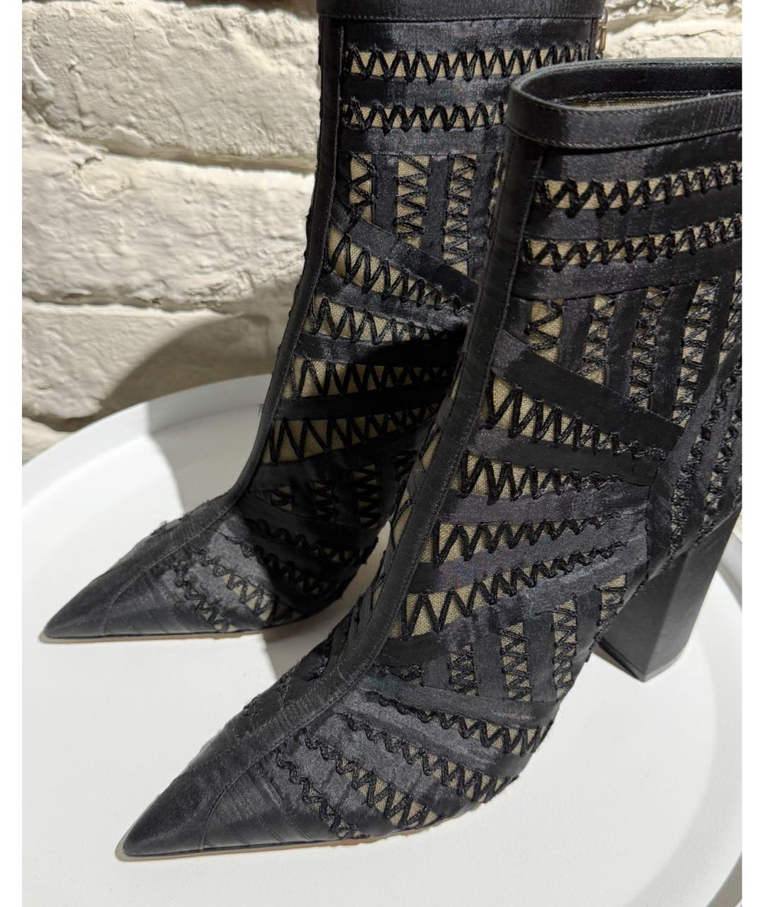 CHRISTIAN DIOR Черные текстильные ботильоны, фото 5