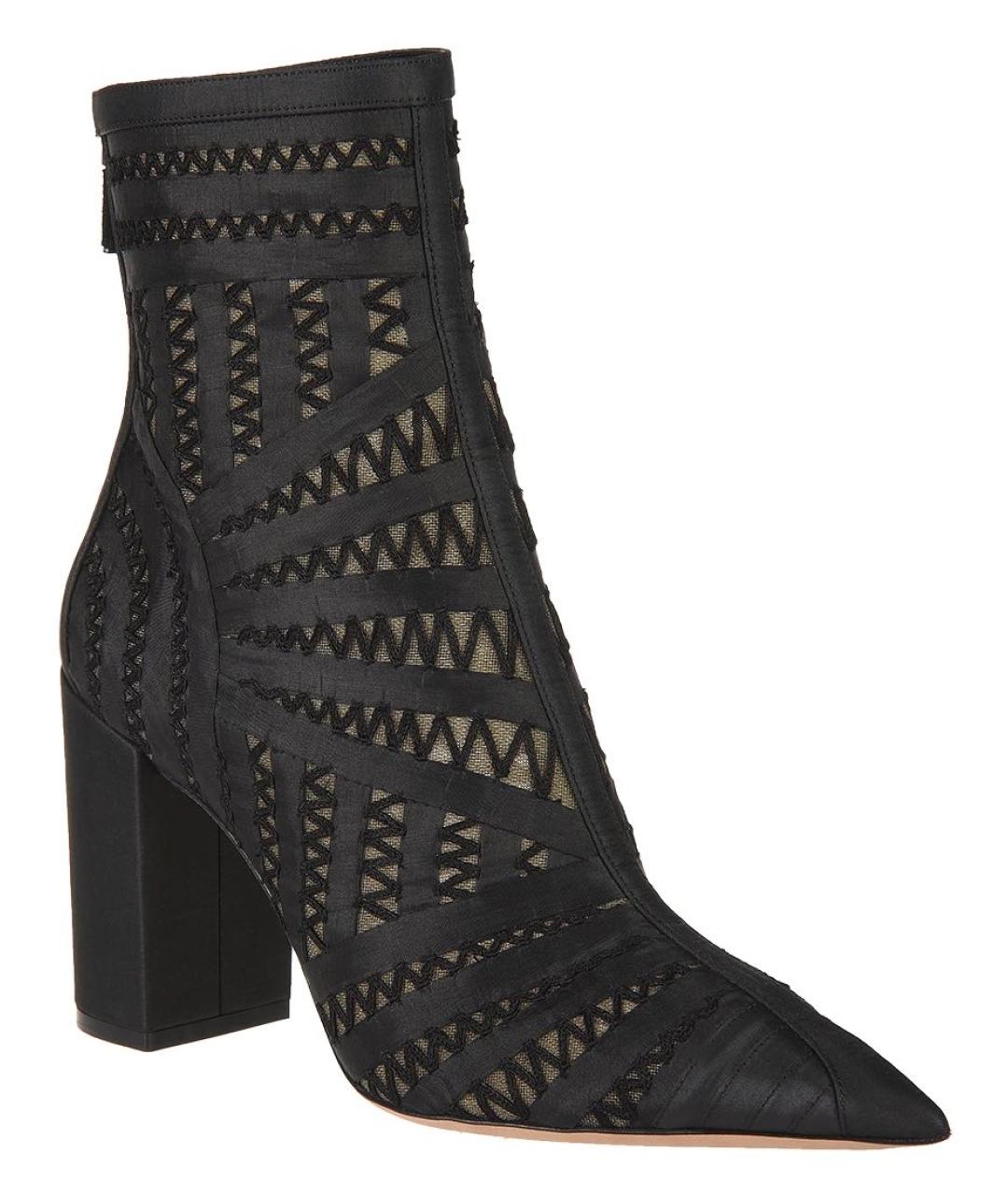 CHRISTIAN DIOR Черные текстильные ботильоны, фото 1