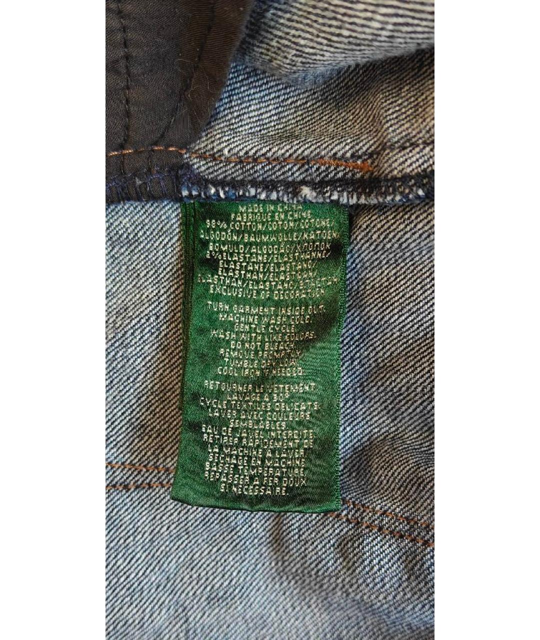 RALPH LAUREN Темно-синие хлопко-эластановые прямые джинсы, фото 4