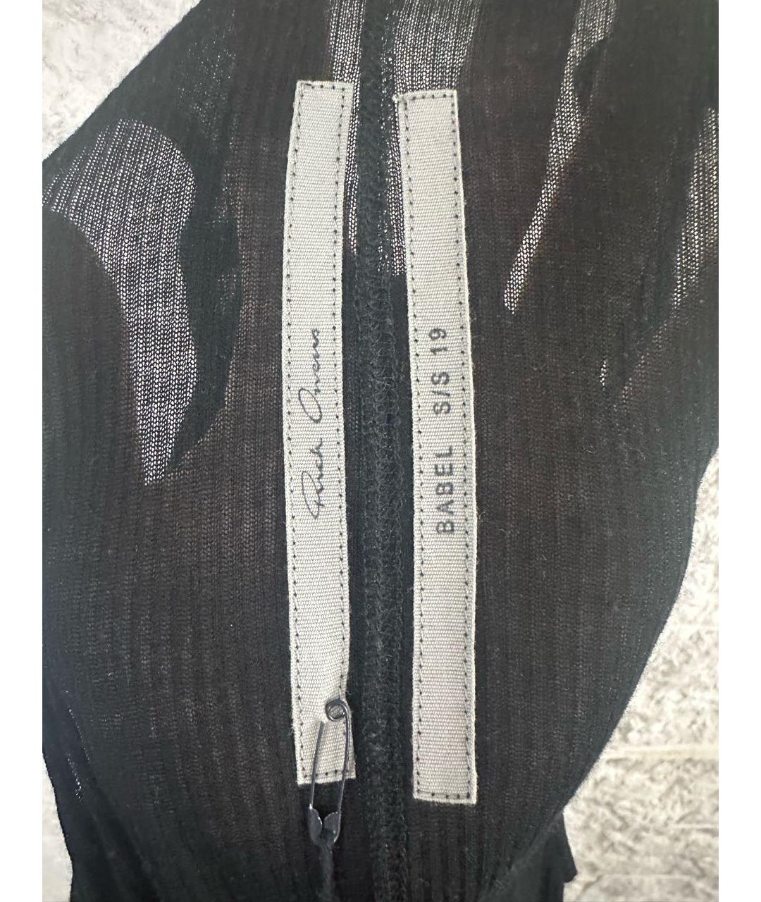 RICK OWENS Черная вискозная майка, фото 5