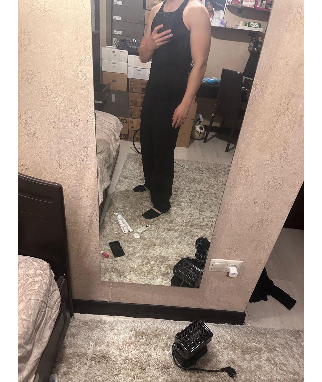 RICK OWENS Черная вискозная майка, фото 4