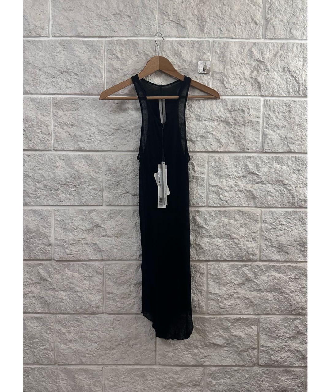 RICK OWENS Черная вискозная майка, фото 8