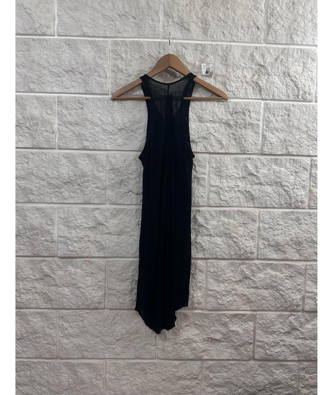 RICK OWENS Черная вискозная майка, фото 2