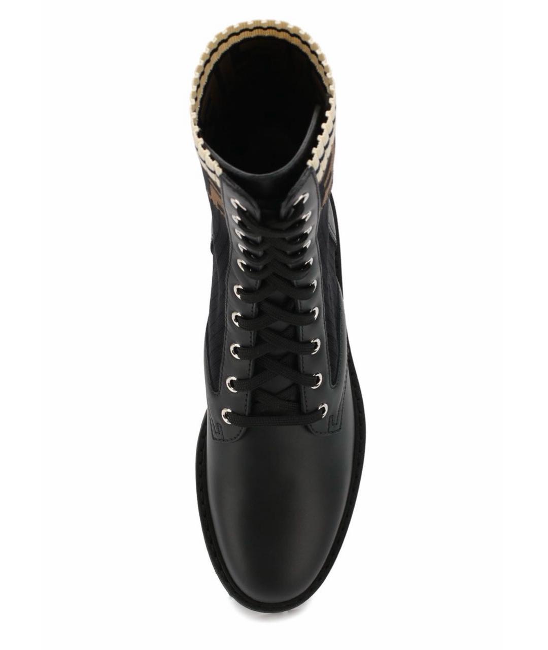 FENDI Черные кожаные ботинки, фото 3
