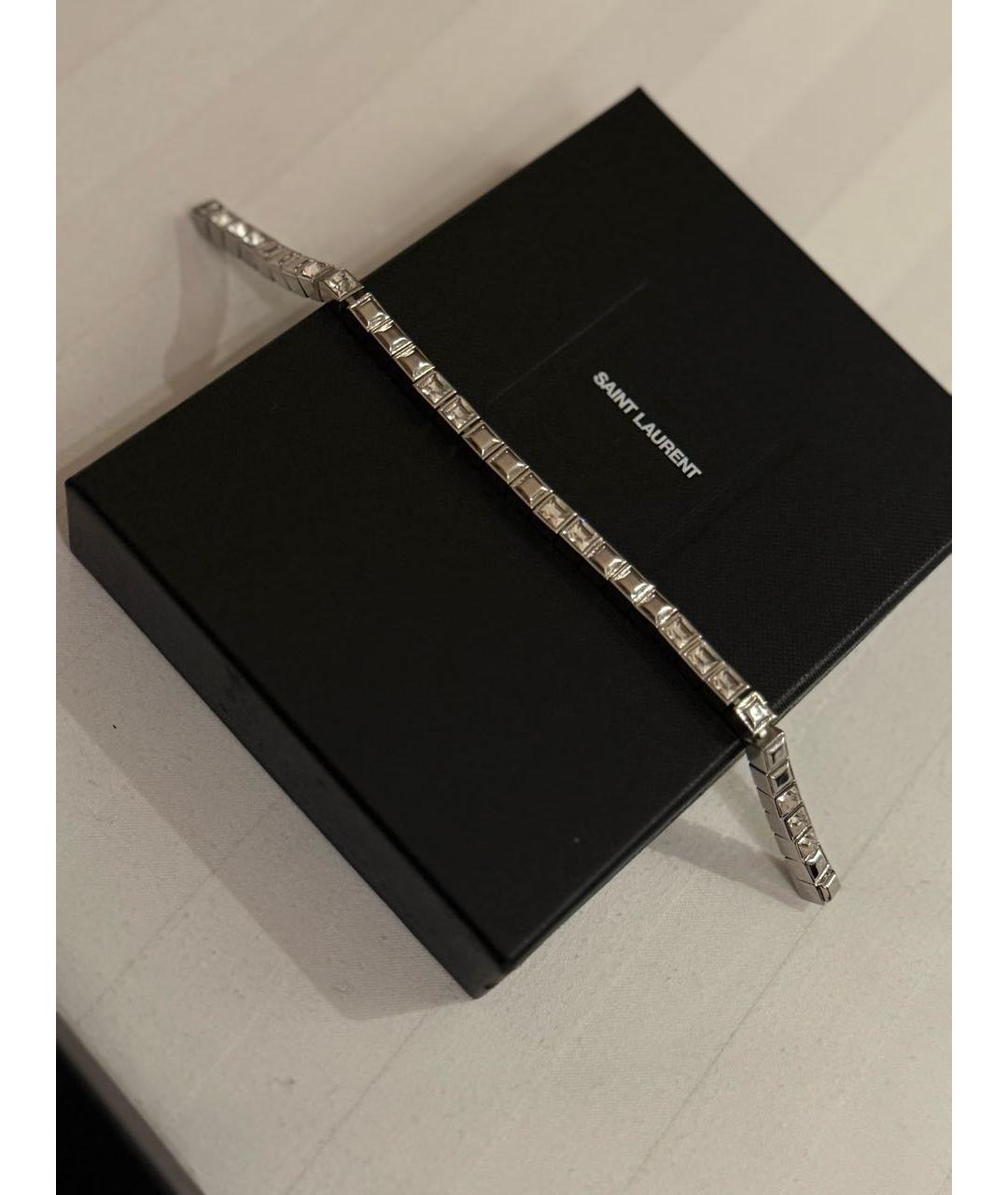 SAINT LAURENT Серебрянный латунный браслет, фото 2