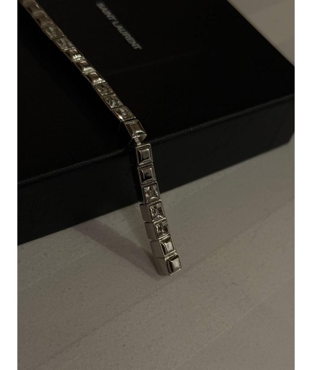 SAINT LAURENT Серебрянный латунный браслет, фото 4