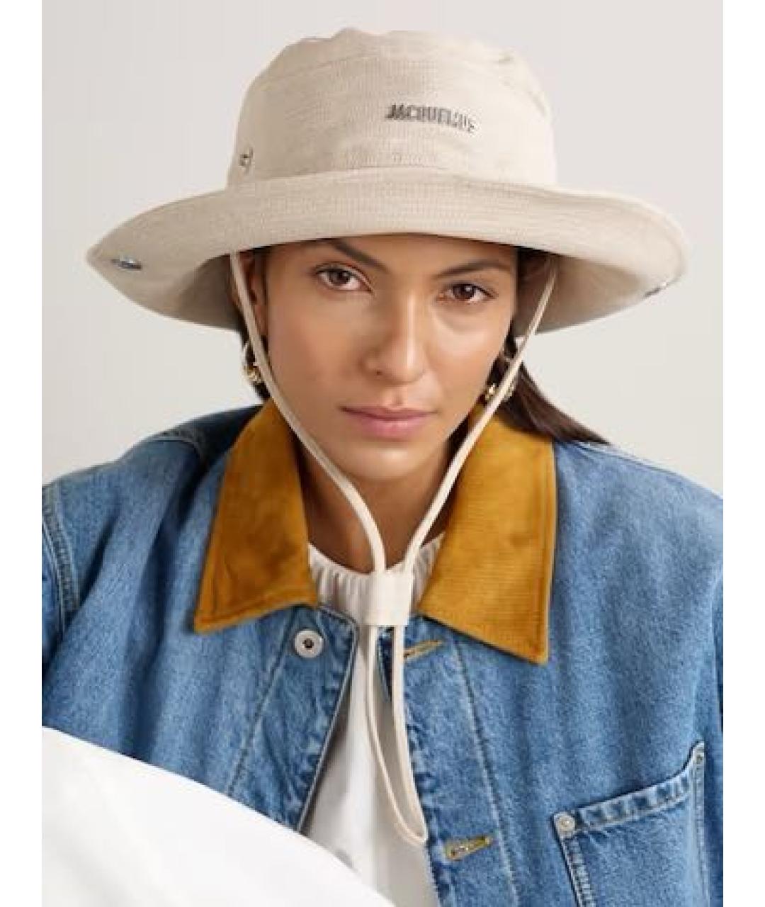 JACQUEMUS Бежевая хлопковая панама, фото 4