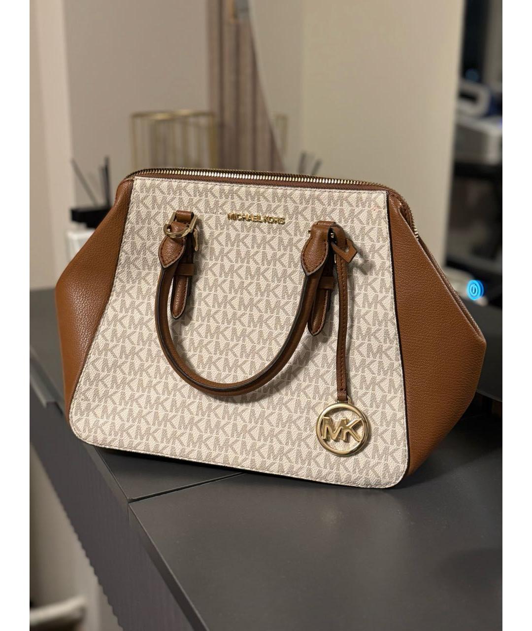 MICHAEL KORS Белая сумка тоут из искусственной кожи, фото 3