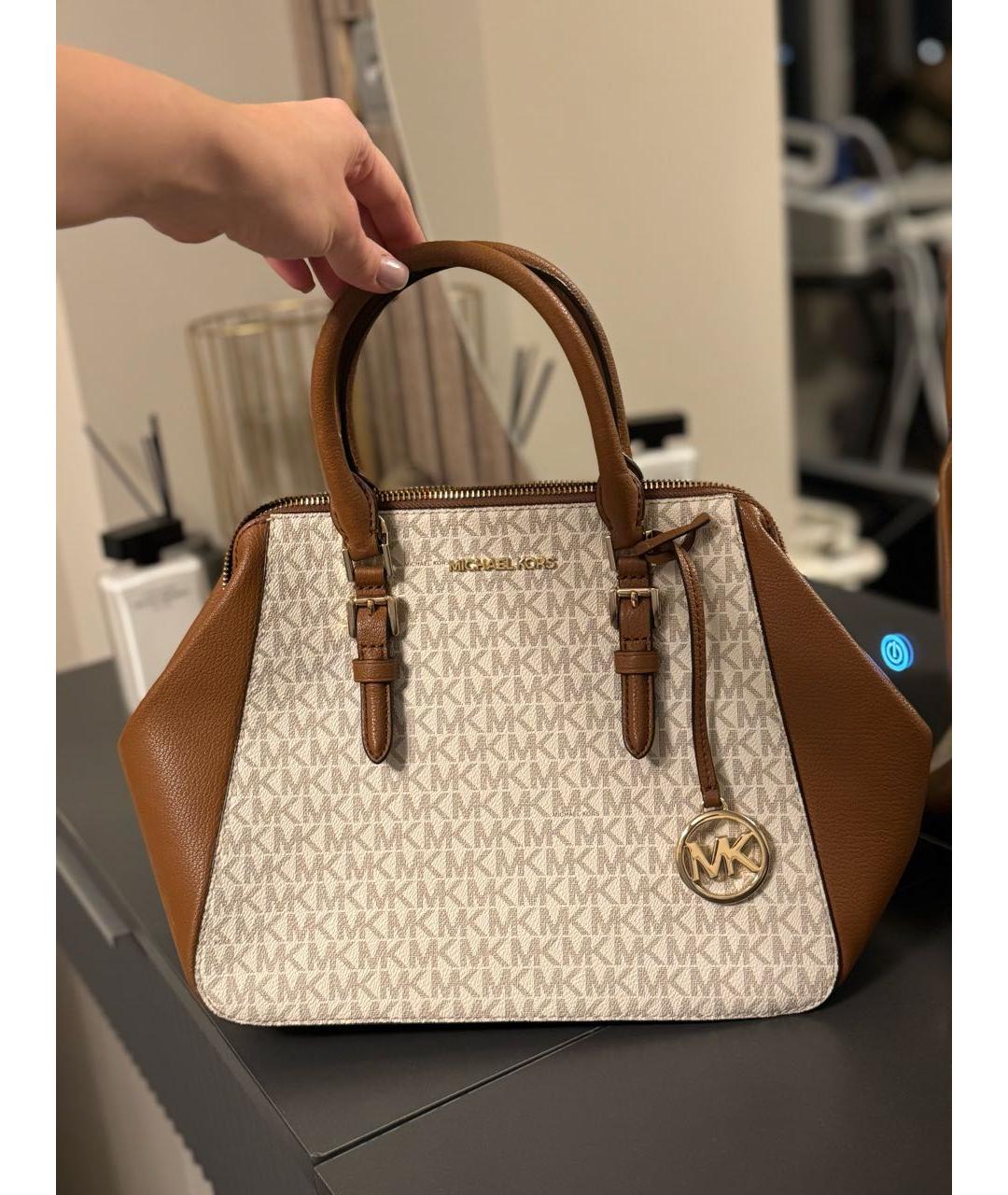 MICHAEL KORS Белая сумка тоут из искусственной кожи, фото 2