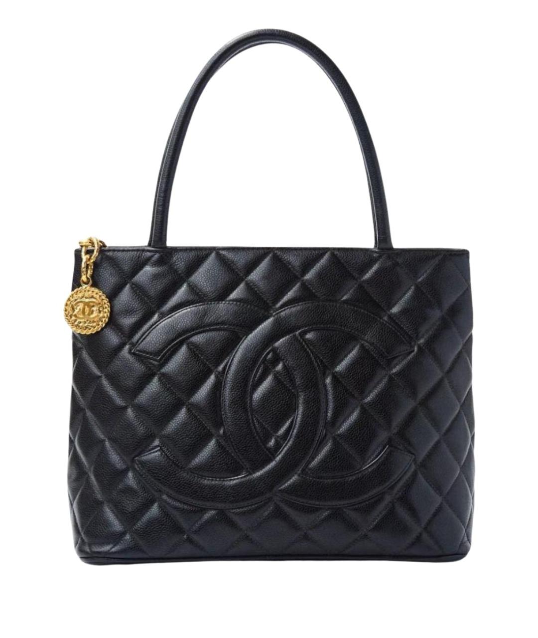 CHANEL Черная кожаная сумка тоут, фото 1