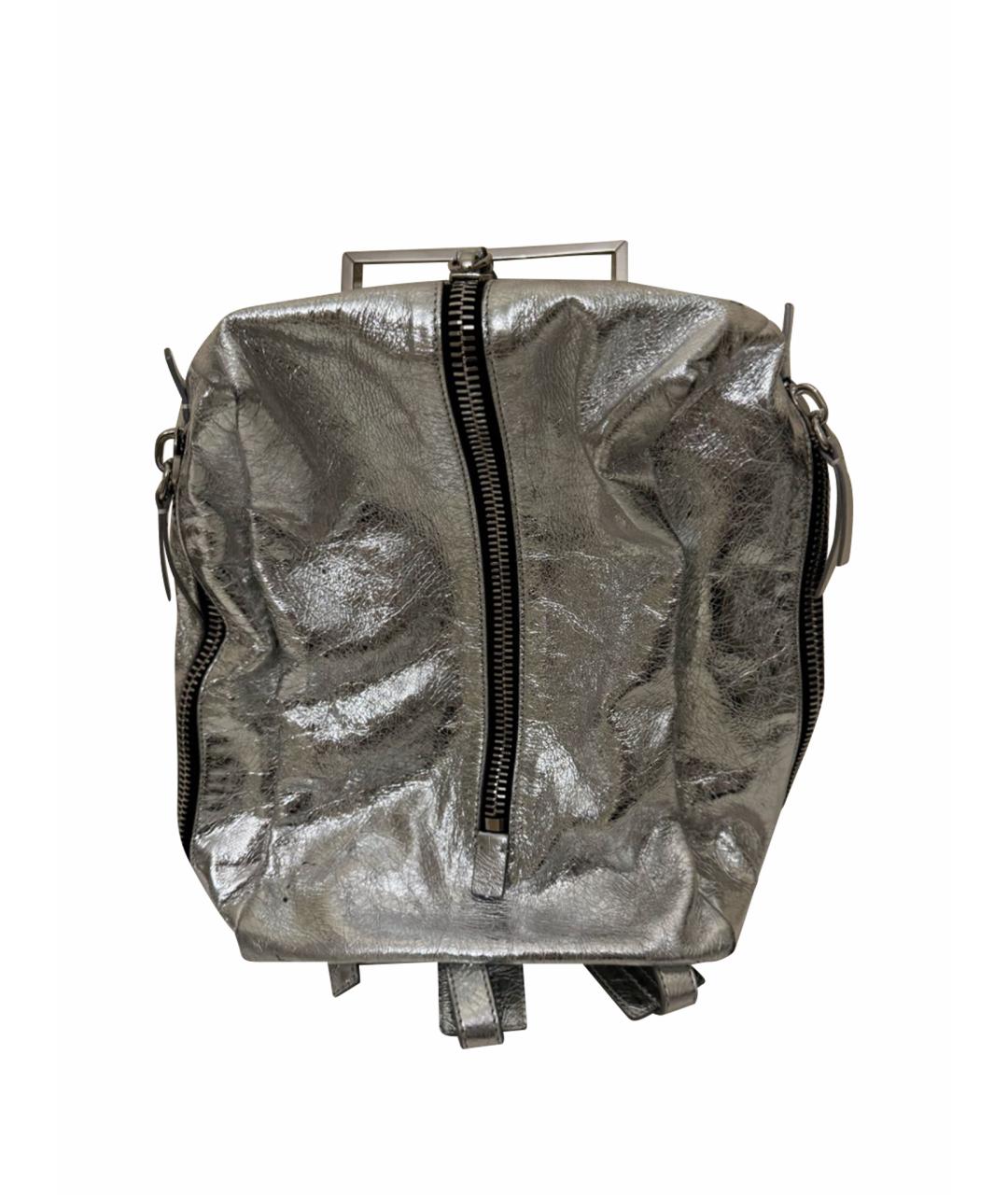 GIUSEPPE ZANOTTI DESIGN Серебрянный кожаный рюкзак, фото 1