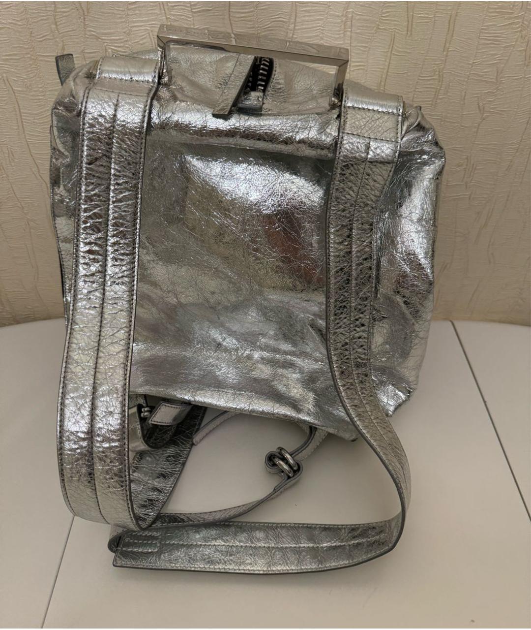 GIUSEPPE ZANOTTI DESIGN Серебрянный кожаный рюкзак, фото 4