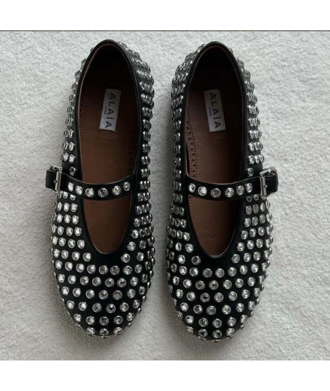 ALAIA Черные кожаные балетки, фото 2