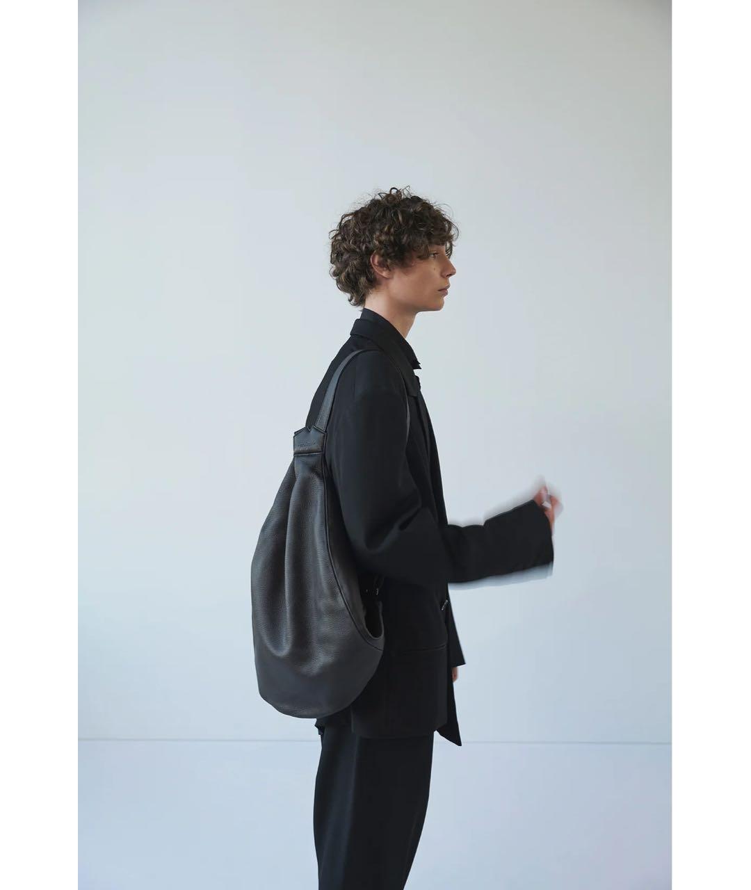 YOHJI YAMAMOTO Черный кожаный рюкзак, фото 3