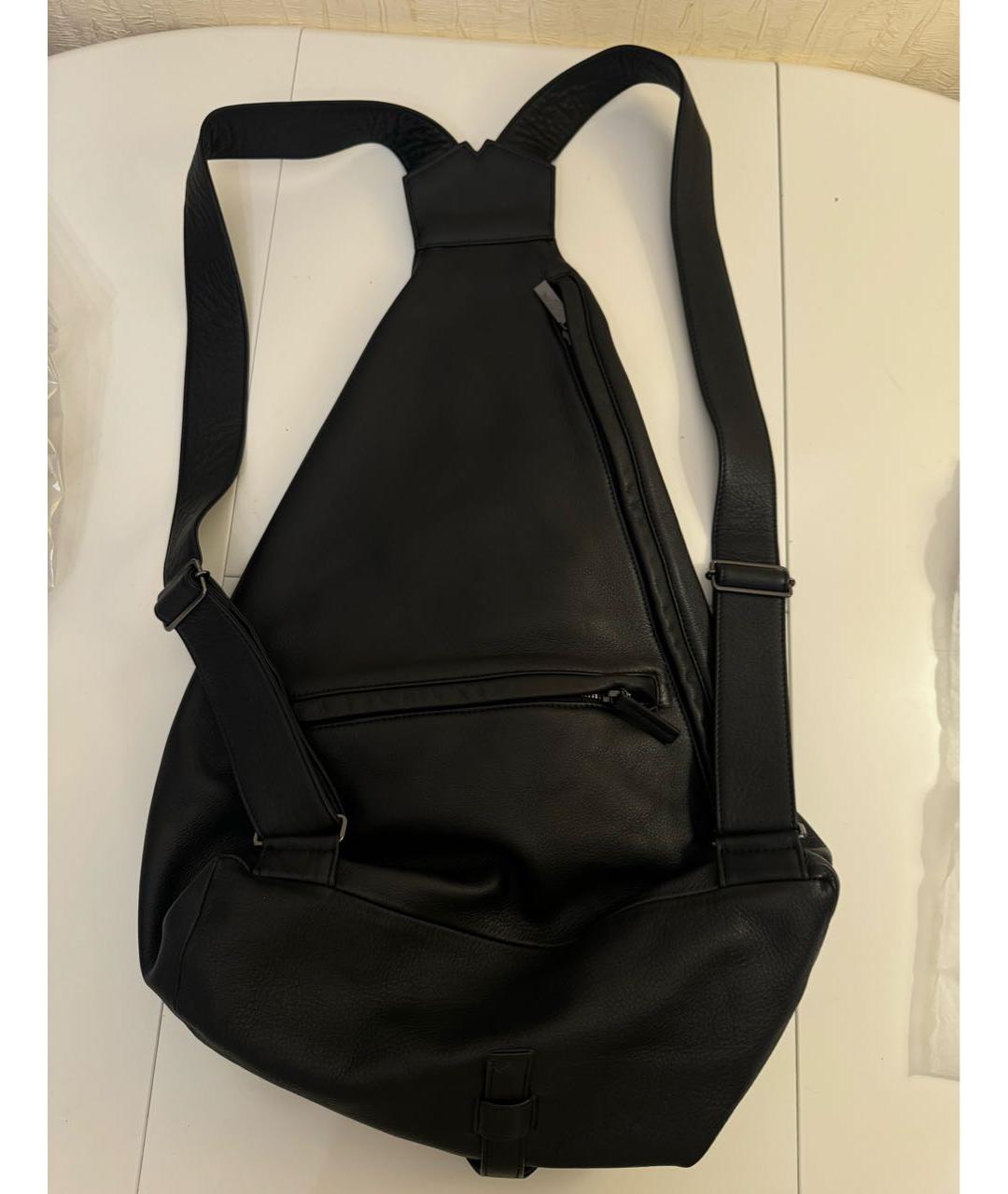 YOHJI YAMAMOTO Черный кожаный рюкзак, фото 6