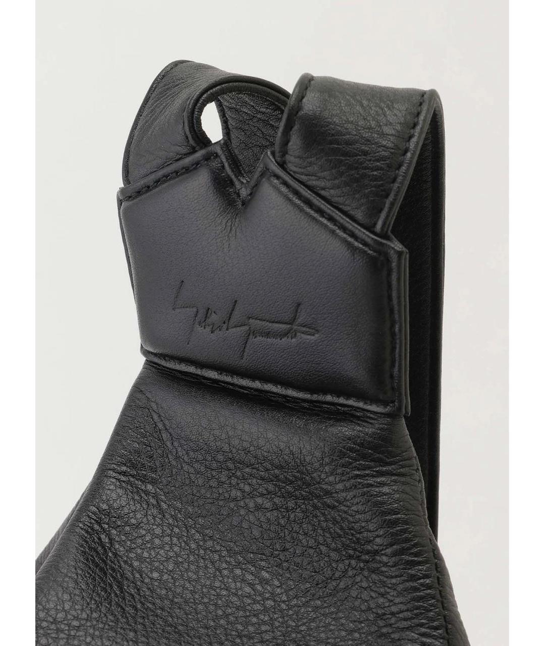 YOHJI YAMAMOTO Черный кожаный рюкзак, фото 4