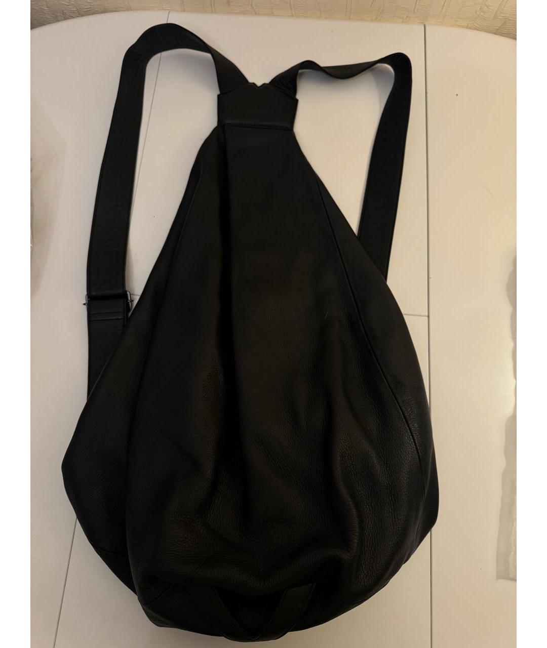 YOHJI YAMAMOTO Черный кожаный рюкзак, фото 2