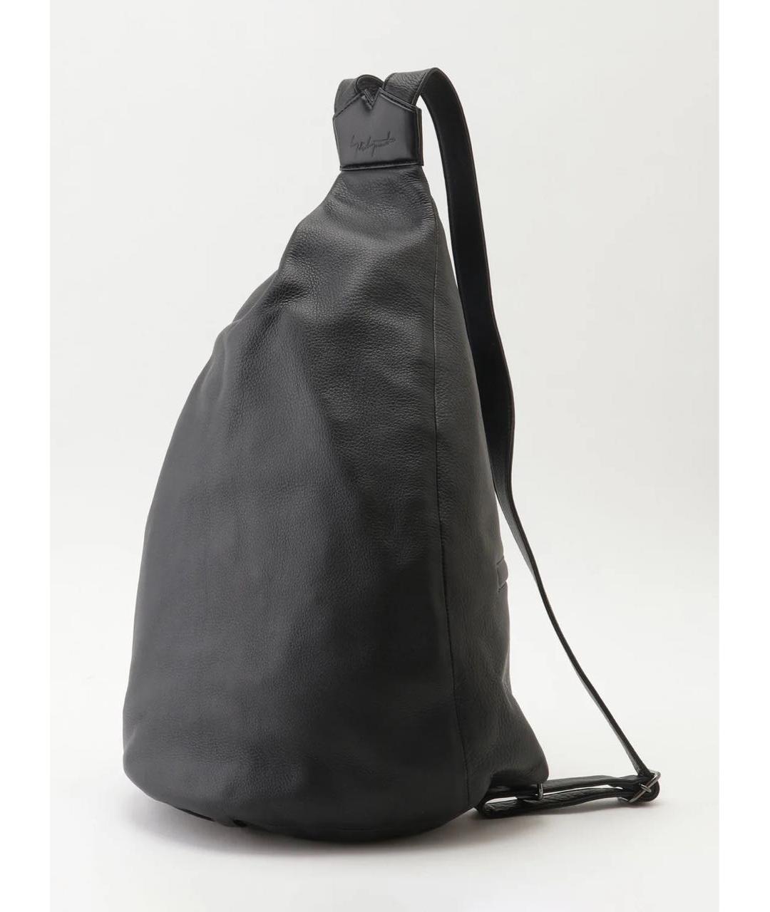 YOHJI YAMAMOTO Черный кожаный рюкзак, фото 9