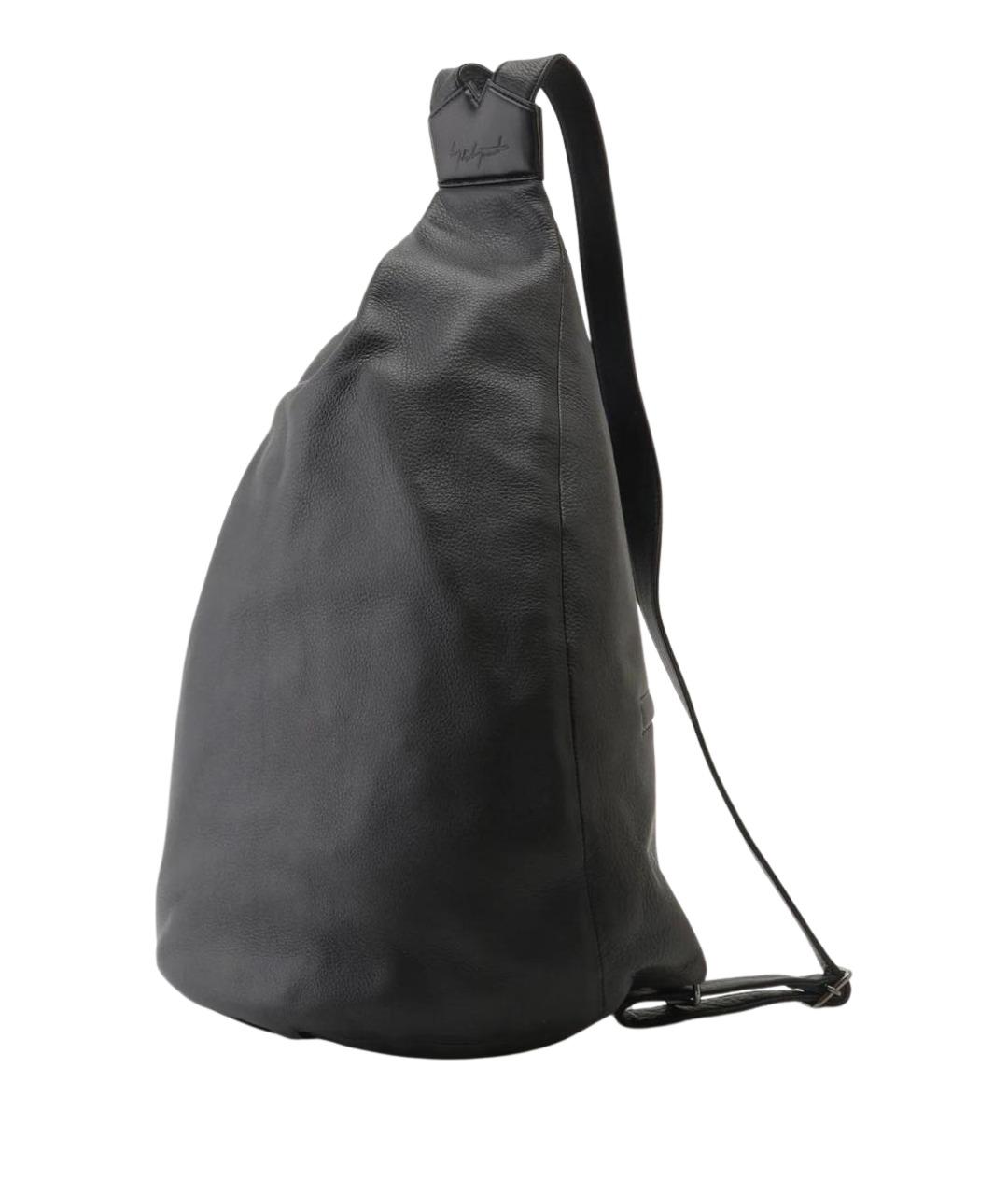 YOHJI YAMAMOTO Черный кожаный рюкзак, фото 1