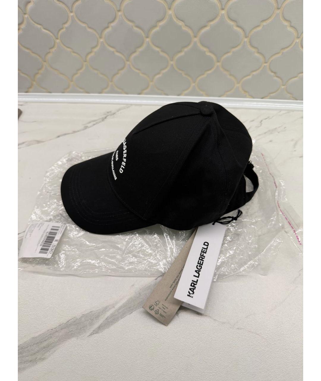 KARL LAGERFELD Черная хлопковая кепка/бейсболка, фото 2