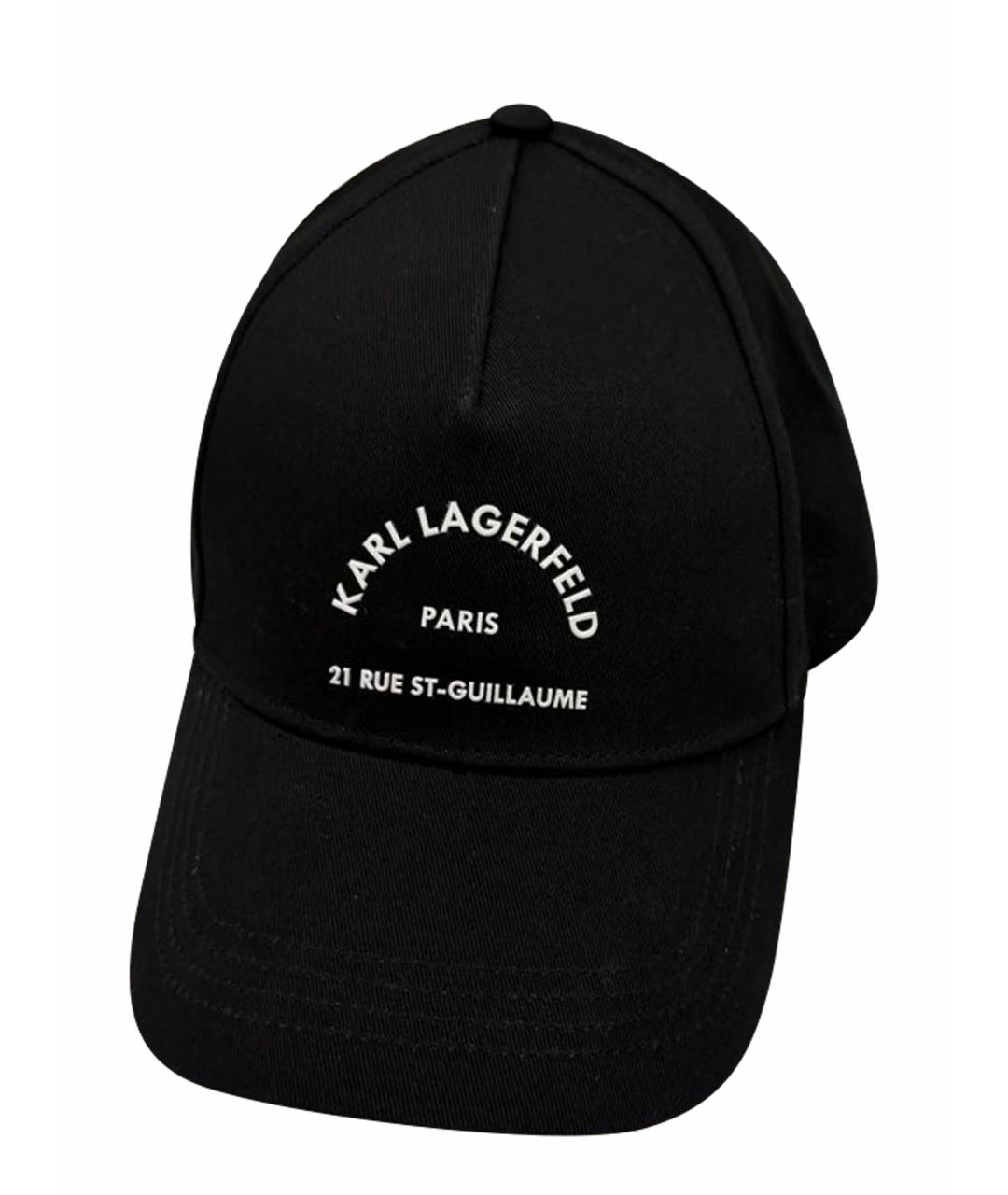 KARL LAGERFELD Черная хлопковая кепка/бейсболка, фото 1