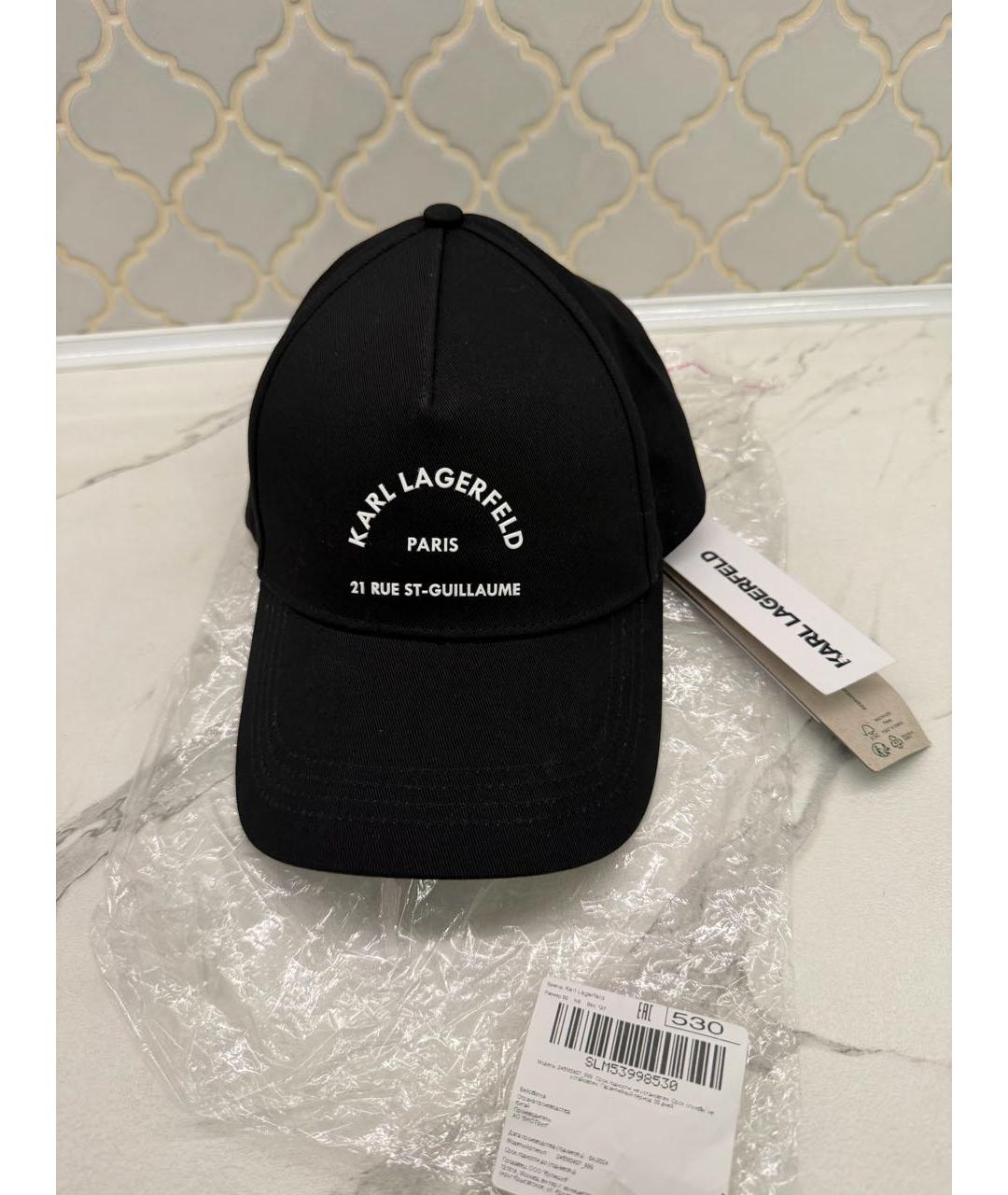 KARL LAGERFELD Черная хлопковая кепка/бейсболка, фото 5