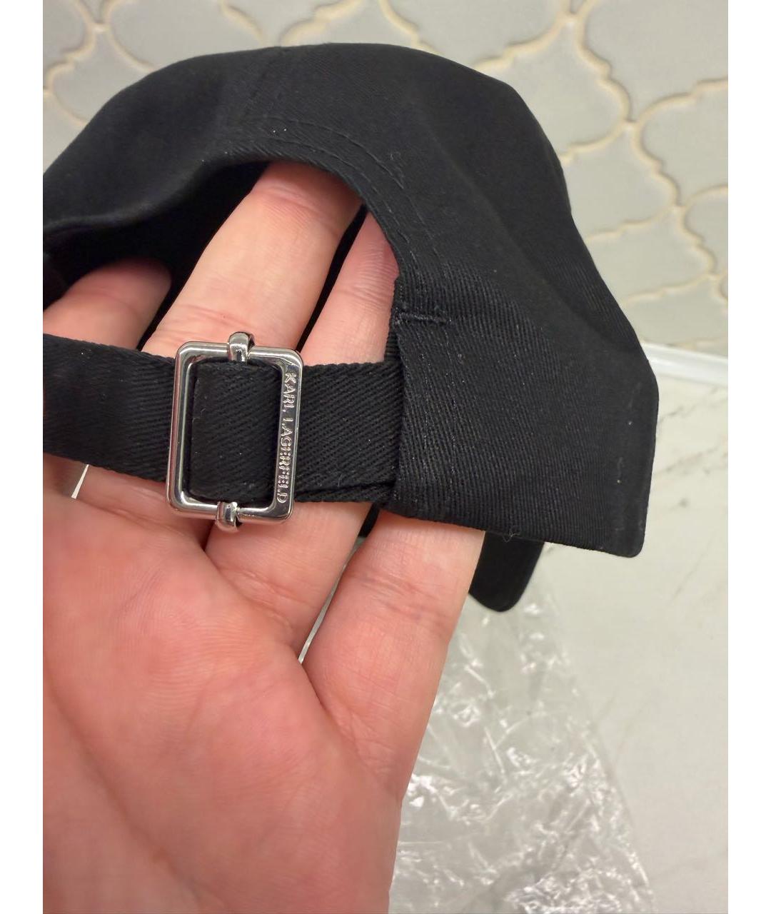 KARL LAGERFELD Черная хлопковая кепка/бейсболка, фото 3