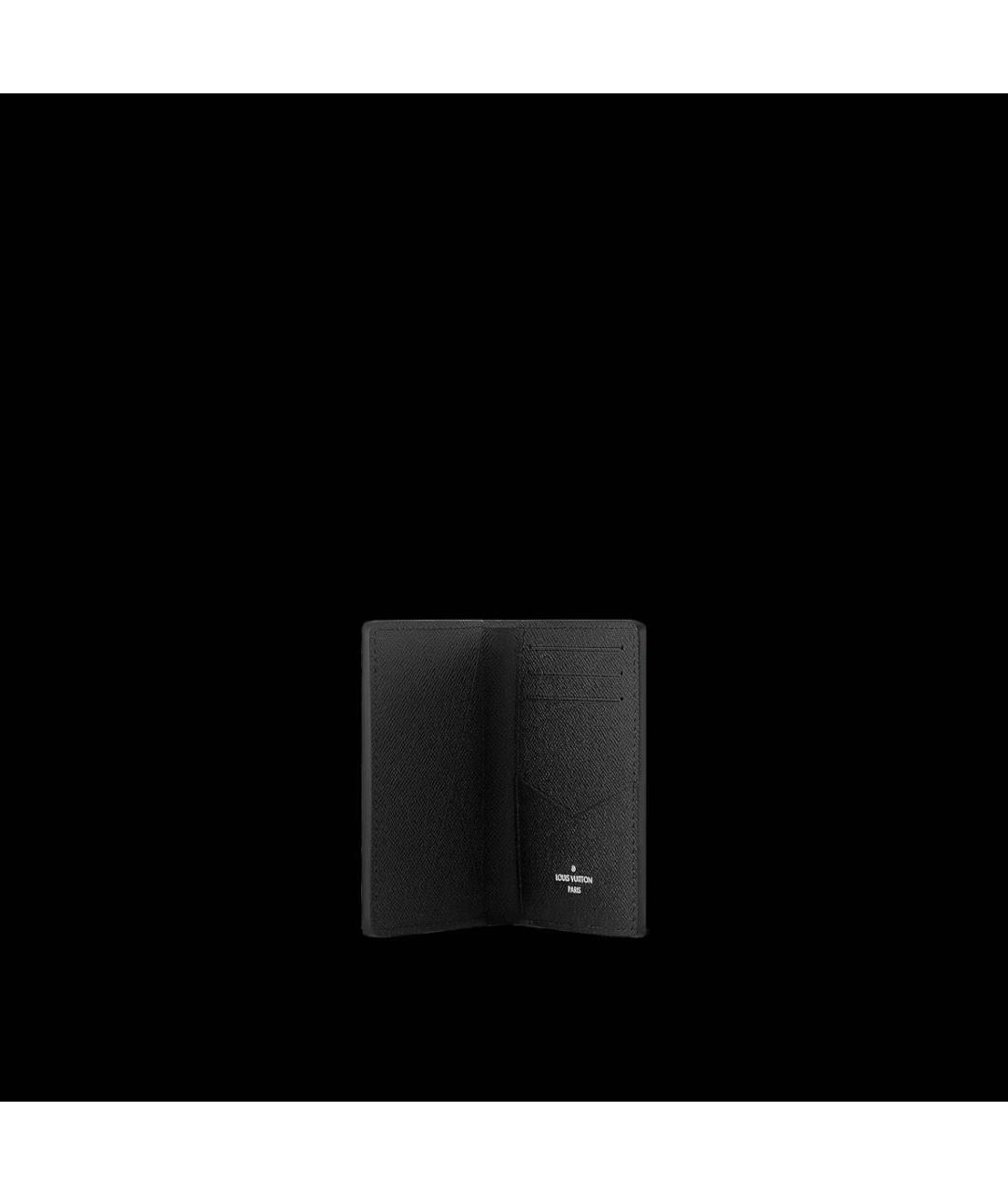 LOUIS VUITTON Черный кожаный кошелек, фото 3