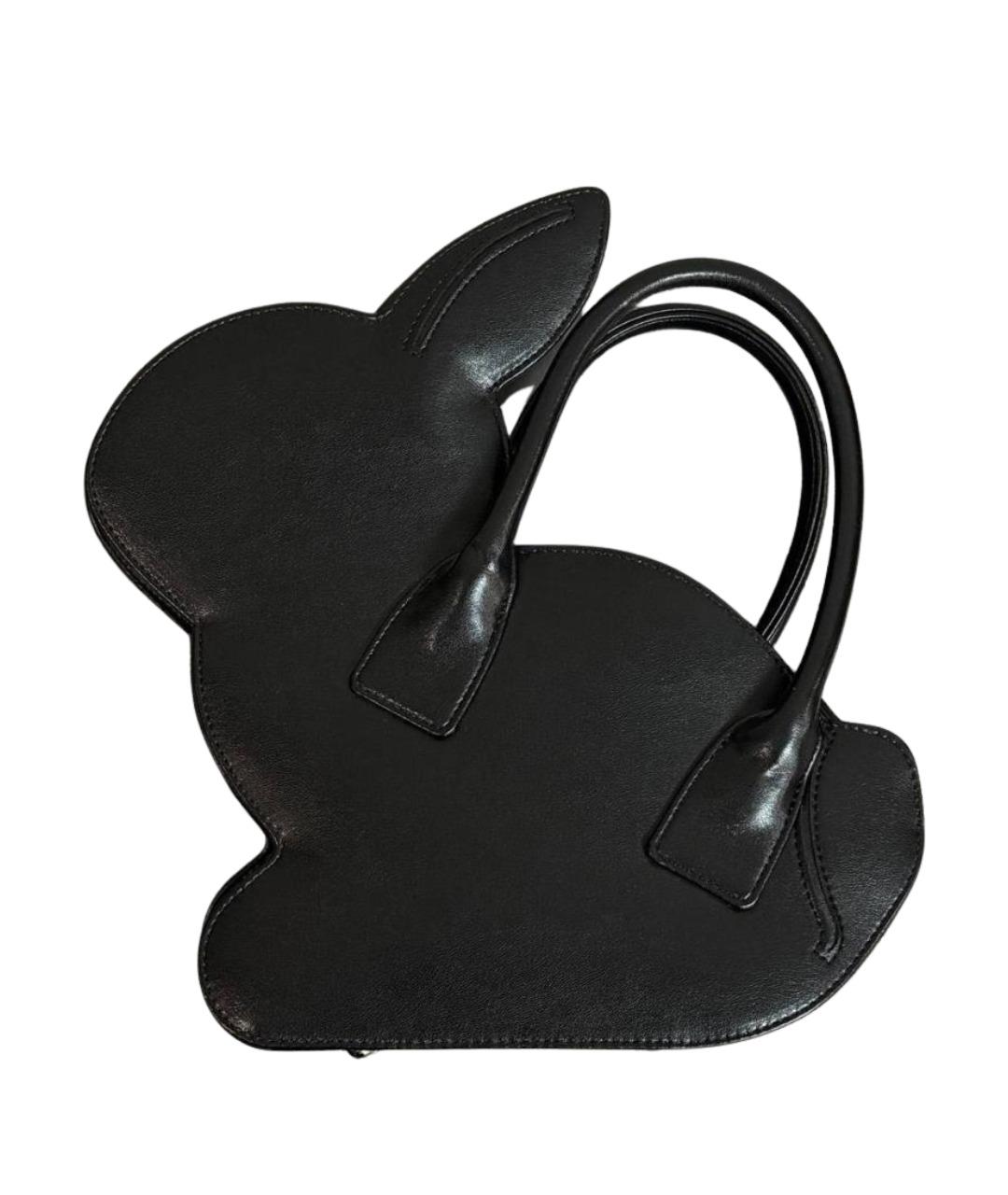 COMME DES GARÇONS Черная кожаная сумка с короткими ручками, фото 1